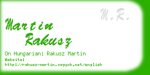 martin rakusz business card